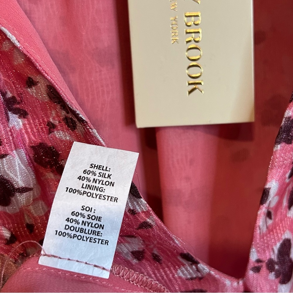 Ramy Brook Pink Floral Long-Sleeve Smocked Waist Mini Dress - Picture 10 of 11